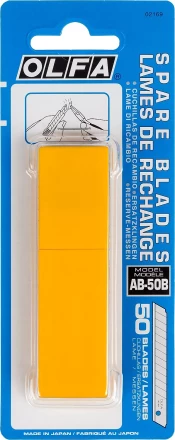 Лезвия OLFA сегментированные, 9х80х0,38мм, 13 сегментов, 50 шт OL-AB-50B купить в Нижневартовске