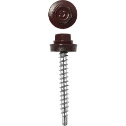 Саморезы ЗУБР окраш., RAL 3005 темно-красн., для крепл. кров. матер. к дерев. обреш., 4.8x38мм, 300шт 4-300315-48-038-3005