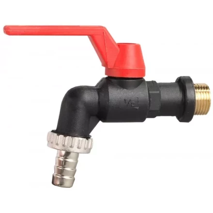 Кран угловой ЗУБР шаровой "папа-соединит шланг", пластиковый корпус, 1/2"х15 4-51560-P-1/2-15 купить в Нижневартовске