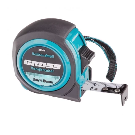 Рулетка Komfortabel 3 м х 19 мм обрезиненный корпус Gross 32560 купить в Нижневартовске