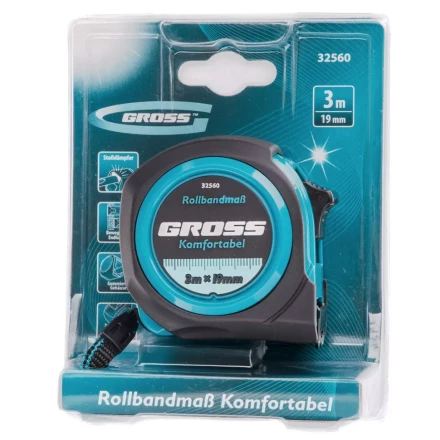 Рулетка Komfortabel 3 м х 19 мм обрезиненный корпус Gross 32560 купить в Нижневартовске