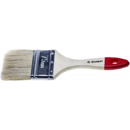 Кисть плоская ЗУБР "УНИВЕРСАЛ-СТАНДАРТ ", натуральная щетина, деревянная ручка, 75мм 4-01001-075 купить в Нижневартовске