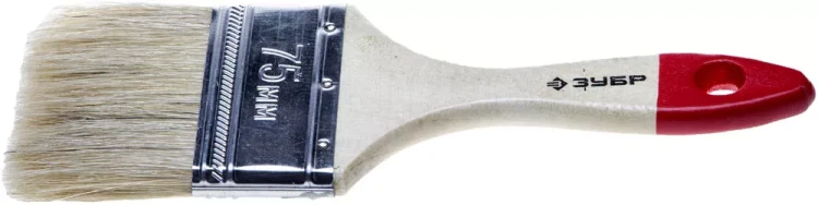 Кисть плоская ЗУБР "УНИВЕРСАЛ-СТАНДАРТ ", натуральная щетина, деревянная ручка, 75мм 4-01001-075 купить в Нижневартовске