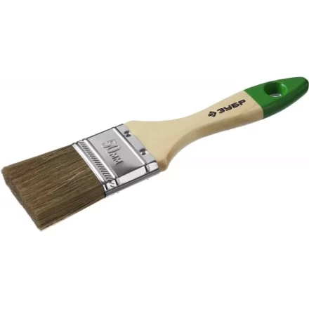 Кисть плоская  ЗУБР "ЛАЗУРЬ-МАСТЕР", смешанная щетина, деревянная ручка, 50мм 4-01009-050 купить в Нижневартовске
