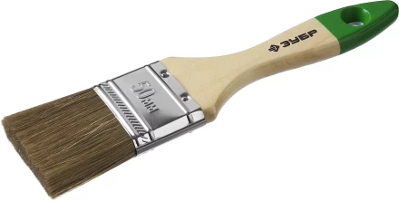 Кисть плоская  ЗУБР "ЛАЗУРЬ-МАСТЕР", смешанная щетина, деревянная ручка, 50мм 4-01009-050 купить в Нижневартовске