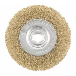 Щетка для УШМ, 125 мм, М14, плоская, латунированная витая проволока MATRIX 74651