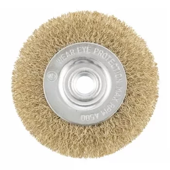 Щетка для УШМ, 125 мм, М14, плоская, латунированная витая проволока  MATRIX 74651 купить в Нижневартовске