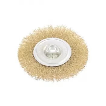 Щетка для УШМ, 125 мм, М14, плоская, латунированная витая проволока  MATRIX 74651 купить в Нижневартовске