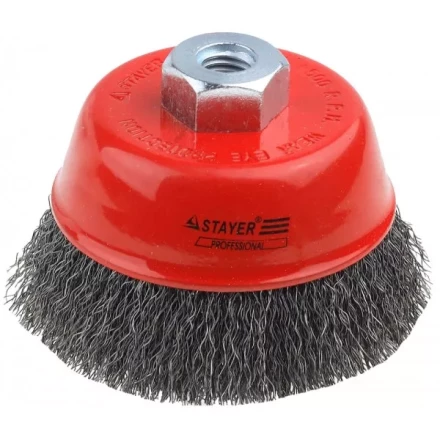 ЗУБР "ПРОФЕССИОНАЛ". Щетка чашечная для УШМ, витая стальная проволока 0,3мм, 100ммхМ14 35261-100_z02 купить в Нижневартовске
