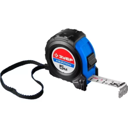 Рулетка ЗУБР "НЕЙЛОН", нейлоновое покрытие, упрочненное полотно, ударопрочный обрезиненный корпус, 5м/19мм 34056-05-19_z01 купить в Нижневартовске