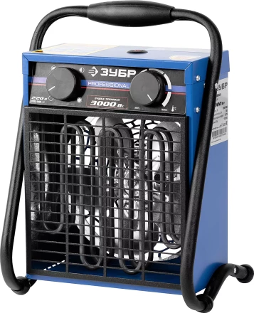 Пушка ЗУБР "ПРОФЕССИОНАЛ" "Квадрат" тепловая электрическая, двойные стенки (термос), гладкий нерж ТЭН, 3/1,5 кВт, 220В ЗТПЭ-3000_М2 купить в Нижневартовске
