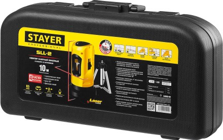 Нивелир лазерный линейный SLL-2, STAYER 34960-H2, штатив, кейс, 10м, точн. +/-0,5 мм/м 34960-H2 купить в Нижневартовске