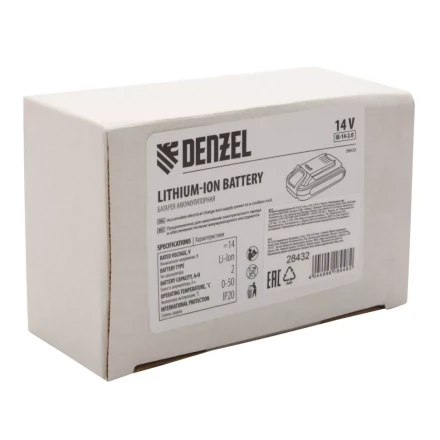 Батарея аккумуляторная Denzel IB-14-2.0, Li-Ion, 14 В, 2.0 А/ч 28432 купить в Нижневартовске