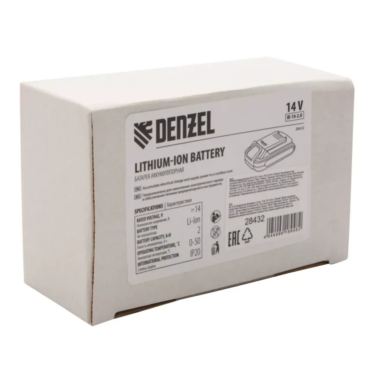 Батарея аккумуляторная Denzel IB-14-2.0, Li-Ion, 14 В, 2.0 А/ч 28432 купить в Нижневартовске