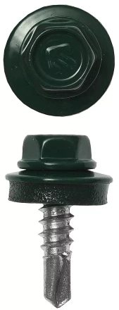 Саморезы ЗУБР "ПРОФЕССИОНАЛ" окраш., RAL 6005 зелен. насыщен., для крепл. кров. матер. к металл. констр., 5.5x25мм, 1800шт 4-300310-55-025-6005 купить в Нижневартовске