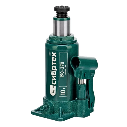 Домкрат гидравлический бутылочный Сибртех 50806, 10 т, 190-370 мм купить в Нижневартовске