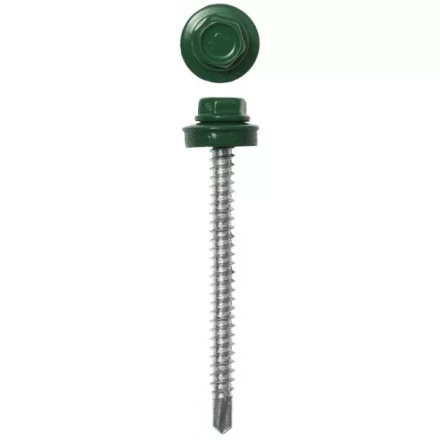 Саморезы ЗУБР "ПРОФЕССИОНАЛ" окраш., RAL 6002 зелен. лист, для крепл. кров. матер. к дерев. обреш., 4.8х50мм, 1200шт 4-300310-48-050-6002 купить в Нижневартовске