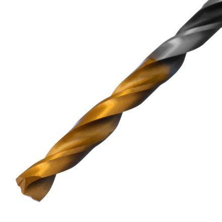 Сверло спиральное по металлу Denzel 4 x 75мм, Р6М5, Golden Tip, многогранная заточка 718272 купить в Нижневартовске