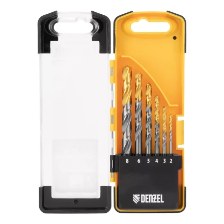 Набор сверл по металлу Denzel, 2-8мм, Р6М5К8-TiN, Golden Tip, 6 шт 723004 купить в Нижневартовске