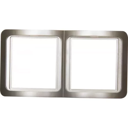 Панель СВЕТОЗАР "ГАММА" накладная, вертикальная, цвет золотой металлик, 2 гнезда SV-54147-GM купить в Нижневартовске