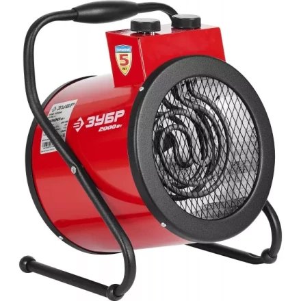 Пушка ЗУБР "МАСТЕР" "круглая" тепловая электрическая, гладкий нерж ТЭН, 2/1 кВт, 220В ЗТП-2000_М2 купить в Нижневартовске