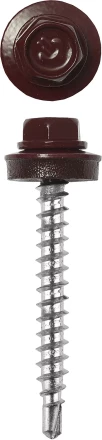 Саморезы ЗУБР окраш., RAL 3005 темно-красн., для крепл. кров. матер. к дерев. обреш., 4.8x65мм, 180шт 4-300315-48-065-3005 купить в Нижневартовске