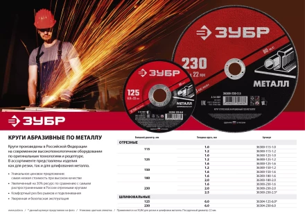 Круги отрезные абразивные по металлу серия МАСТЕР купить в Нижневартовске