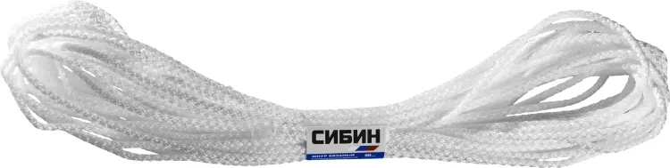 Шнур вязаный полипропиленовый СИБИН с сердечником, белый, длина 20 метров, диаметр 5 мм 50255 купить в Нижневартовске