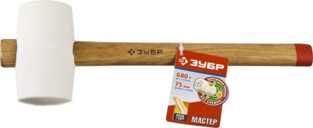 Киянка ЗУБР &quot;МАСТЕР&quot; резиновая белая, с деревянной рукояткой, 0,68кг 20511-680_z01 купить в Нижневартовске