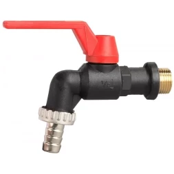 Кран угловой ЗУБР шаровой "папа-соединит шланг", пластиковый корпус, 3/4"х20 4-51560-P-3/4-20