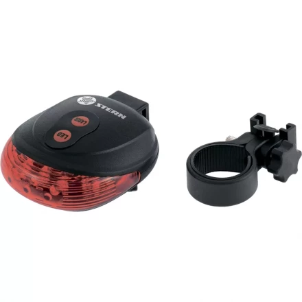 Фонарь велосипедный с лазерным обозначением габаритов 5 Led + 2 лазера 2хААА Stern 90559 купить в Нижневартовске