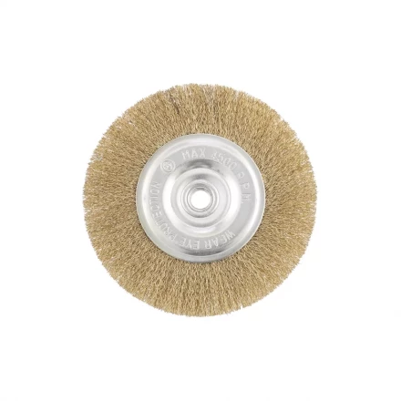 Щетка для УШМ 150 мм М14 плоская латунированная витая проволока MATRIX 74652 купить в Нижневартовске