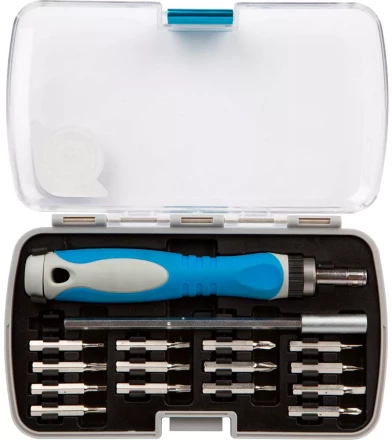 Набор ЗУБР: Отвертки "ЭКСПЕРТ",для точных работ, реверсивная рукоятка,Cr-V,с битами,удлинитель 115мм,сменные биты,14шт 25629-H16 купить в Нижневартовске