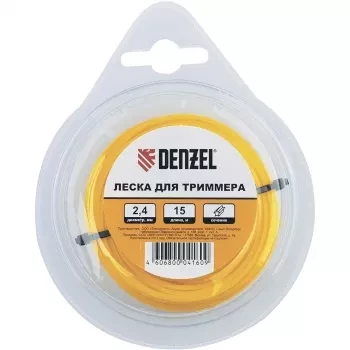 Леска для триммера квадратная 40 мм х 10 м блистер Denzel Россия 96182 купить в Нижневартовске