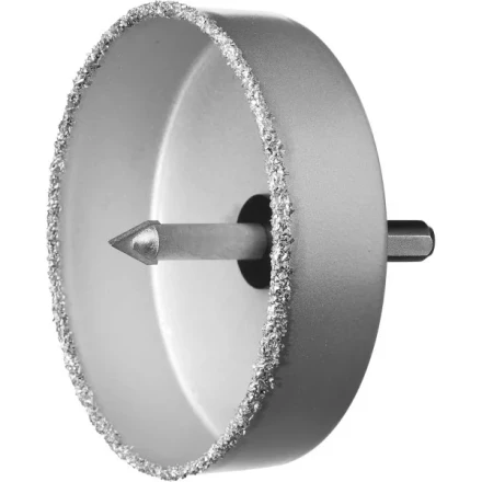 Коронка-чашка ЗУБР "ПРОФЕССИОНАЛ" c карбид-вольфрамовым нанесением, 102 мм, высота 25 мм, в сборе с державкой и сверлом 33360-102_z01 купить в Нижневартовске