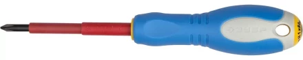 ЗУБР "ПРОФИ ЭЛЕКТРИК". Отвертка Cr-V, трехкомпонент рукоятка, высоковольтная до ~1000В, PH №1, 80 мм 25262-1-080 купить в Нижневартовске