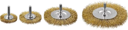 ЗУБР "ПРОФЕССИОНАЛ". Набор щеток дисковых для дрели, витая стальная латунированная проволока 0,3мм, 4 шт 3521-H4_z03 купить в Нижневартовске
