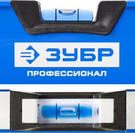 Уровень  ЗУБР &quot;ЭКСПЕРТ&quot; &quot;УСП - 2&quot;коробчатый усилен, 2 фрезерован баз поверхности, 3 ампулы, крашенный, с ручками, 100см 34587-100 купить в Нижневартовске
