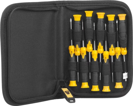 Набор JCB: Отвертки для точных работ, двухкомпонентные рукоятки, CrV cталь, 11 предм, чехол JSD026 купить в Нижневартовске