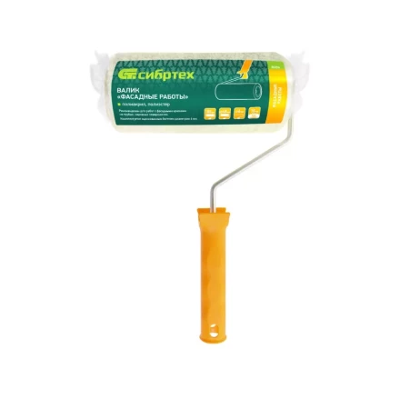 Валик "Фасадные работы",180 мм, ворс 18 мм, D 48 мм, D ручки - 6 мм, полиакрил,полиэстер Сибртех 80206 купить в Нижневартовске