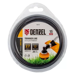 Леска для триммера двухкомпонентная звезда, 2,7мм х 15м, блистер EXTRA CORD Denzel 96218
