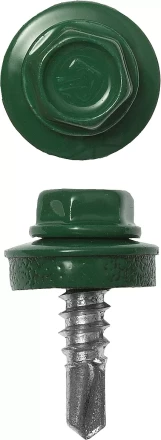 Саморезы ЗУБР "ПРОФЕССИОНАЛ" окраш., RAL 6002 зелен. лист, для крепл. кров. матер. к металл. констр., 5.5x25мм, 1800шт 4-300310-55-025-6002 купить в Нижневартовске