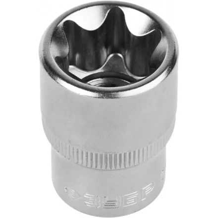 Головка торцовая ЗУБР "МАСТЕР" (1/2"), Cr-V, E-TORX, хроматированное покрытие, E20 27719-20 купить в Нижневартовске