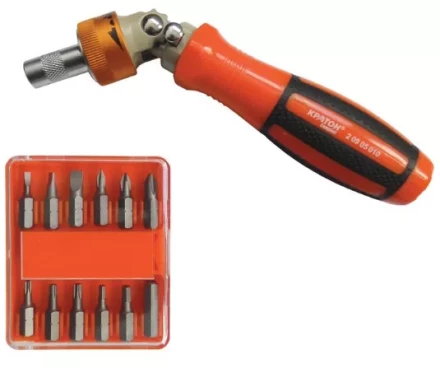 Отвертка-держатель бит реврсивно-рычажная Кратон Complect 12 в 1 2 09 05 010 купить в Нижневартовске