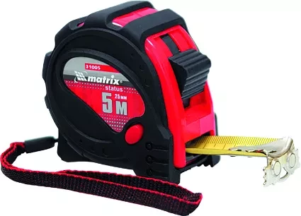 Рулетка Status magnet 3 fixations 7,5 м х 25 мм обрезиненный корпус зацеп с магнитом  MATRIX 31006 купить в Нижневартовске