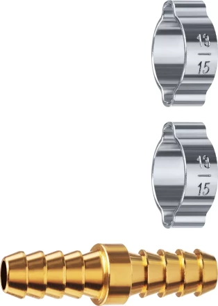 ЗУБР елочка-елочка, 10 мм с обжимными хомутами, штуцер соединительный, Профессионал (64925-10) купить в Нижневартовске