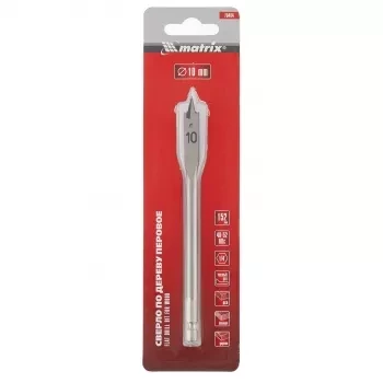 Сверло по дереву перовое 10 мм 6-гранный хвостовик MATRIX 70404 купить в Нижневартовске