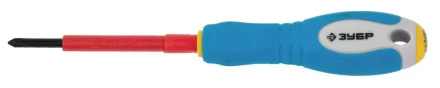 ЗУБР "ПРОФИ ЭЛЕКТРИК". Отвертка Cr-V, трехкомпонент рукоятка, высоковольтная до ~1000В, PH №0, 60 мм 25262-0-060 купить в Нижневартовске