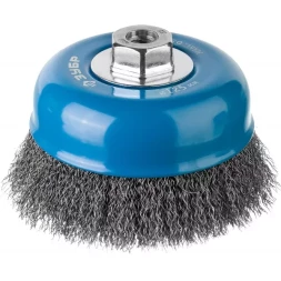 ЗУБР &quot;ПРОФЕССИОНАЛ&quot;. Щетка чашечная для УШМ, витая стальная проволока 0,3мм, 125ммхМ14 35261-125_z02