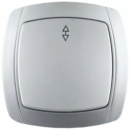 Выключатель СВЕТОЗАР "АКЦЕНТ" проходной одноклавишный в сборе, цвет серебристый металлик, 10А/~250В SV-54237-SM купить в Нижневартовске